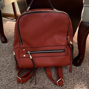 Unbranded burnt orange backpack purse